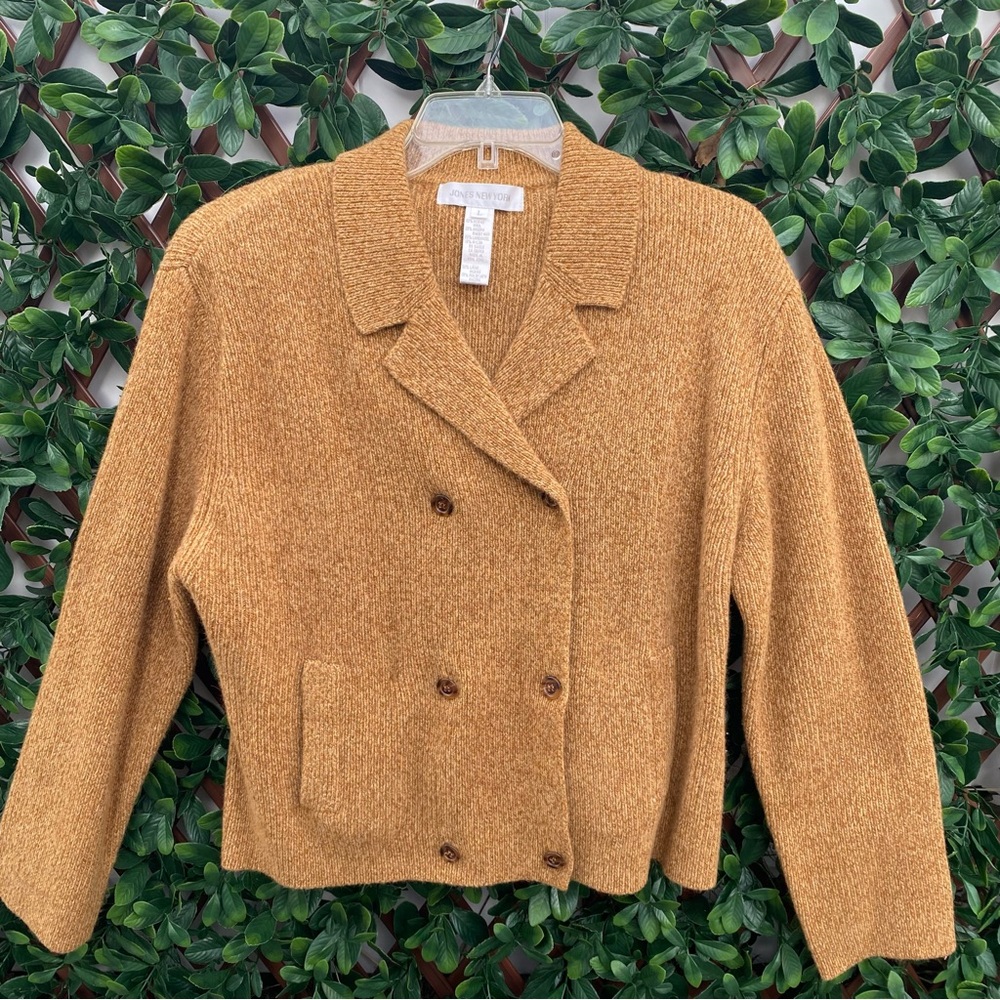 Jones New York Camel Double-Breasted Blazer